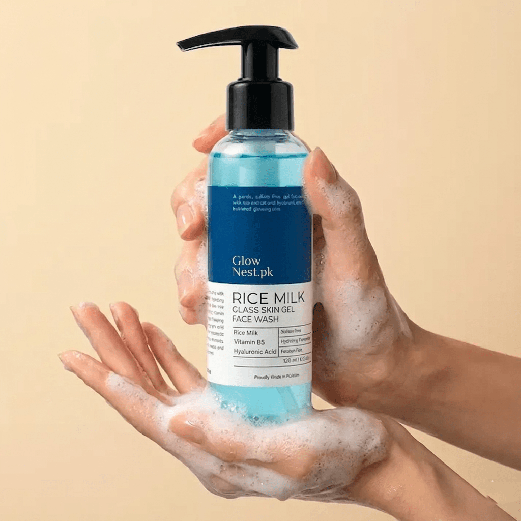 Rice Milk Glass Skin Gel Face wash - GlowNestpk.com